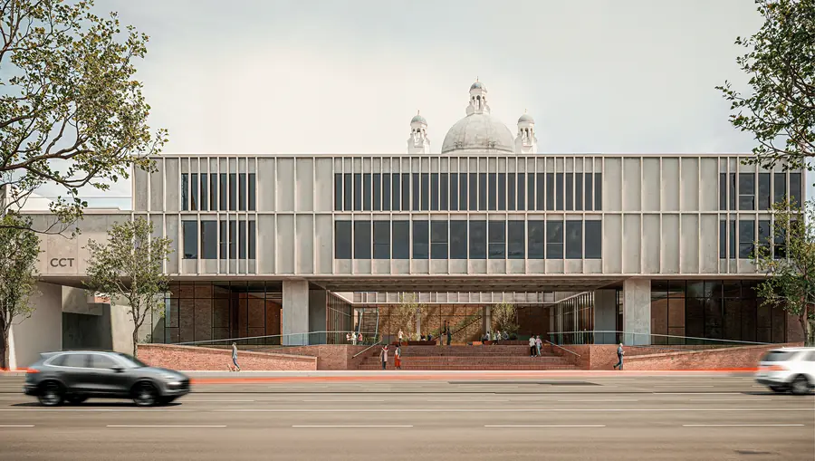Render exterior del Centro Cultural del Tango desde la calle